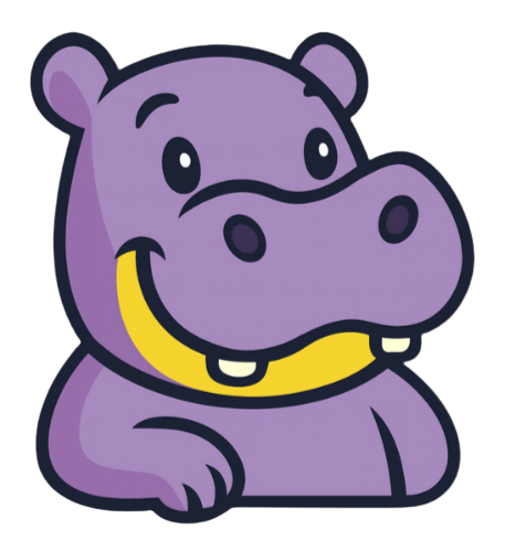 Happy hippo bouncing